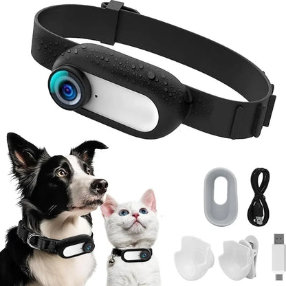 Pet Collar Camera HD 1080P Cat Dog Tracker Collar Mini Sports Camera Action Cam Video Recording Outdoor Wireless Camera Collar