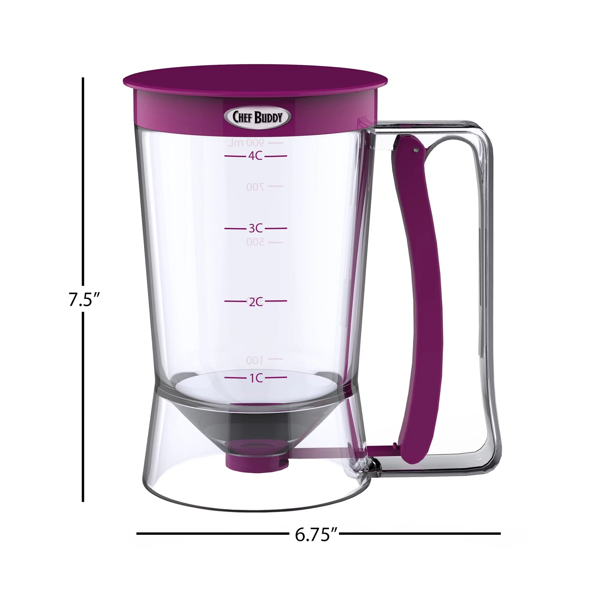 Pancake Batter Dispenser with Squeeze Handle for Batter (Purple)