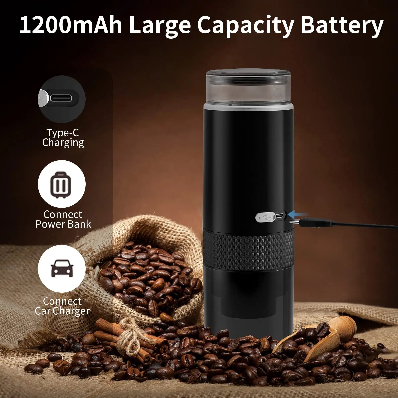 New Portable Coffee Machine Coffee Maker Electric Capsule Ground Coffee Brewer Fit for Coffee Powder and Coffee Capsul